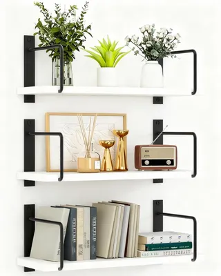 Productafbeelding van Omgoods - Set van 3 Rustieke Wandplanken van Hout