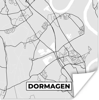 Produktbild von MuchoWow® Poster Karte - Deutschland - Dormagen - Stadtplan 100x100 cm - Babyzimmer