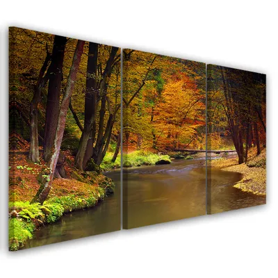 Immagine prodotto di Trittico su tela paesaggi arancioni 90x60 cm Feeby arancione quadro da parete pronto per essere appeso