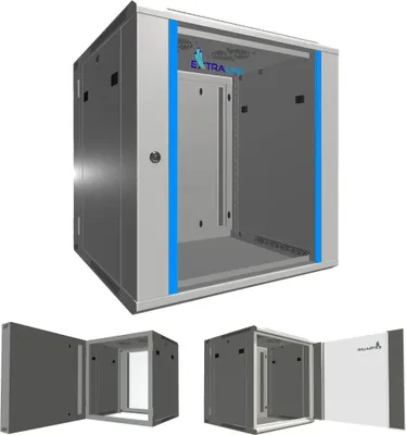 Produktbild von Extralink Rackmount-Schrank 12U 600x600 AZH Grau Wandmontage - schwenkbar - Wandmontiertes Regal - 12U - 60 kg - Sperrschloss - Ablageschienen - Grau