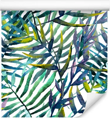 Produktbild von 10m VLIES TAPETE Rolle Palmenblätter Pflanzen Aquarell XXL