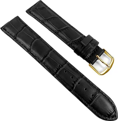 Produktbild von XL Ersatzband Uhrenarmband Kalbsleder Band schwarz, Anstoß:20 mm