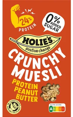 Produktbild von Holie's Crunchy Müsli mit Protein & Erdnussbutter, 400 g – proteinreicher Snack