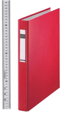 Produktbild von Leitz 42120025 Ringbuch Standard, A4, PP, 4 Ringe, 25 mm, rot