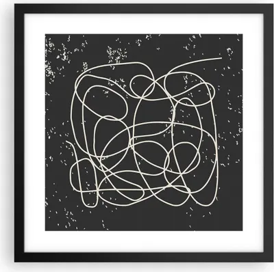 Produktbild von Gerahmtes Poster - Schwarzer Rahmen - Modern Linie Schwarz - 40x40 cm - Wand Bild - Wanddeko - Wandbilder - Kunstposter - Wandposter - Bilderrahmen - Bilder - Kunstdruck - P2BAC40x40-4649