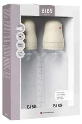Image de Biberons Bibs - Débit moyen - 2 pièces - 270 ml - Silicone - Ivoire