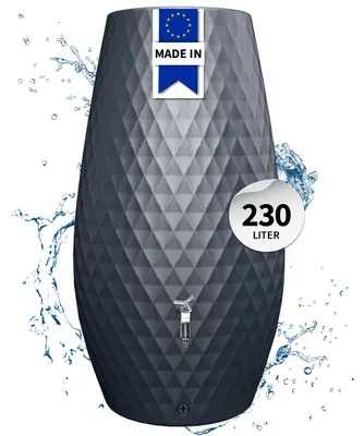 Produktbild von GARANTIA TRIAGON 2in1 Regentonne 230 Liter graphite grey mit integrierter Pflanzschale