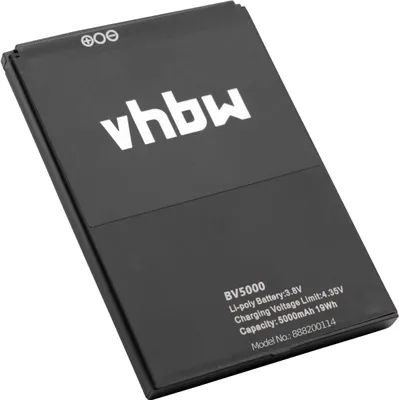 Produktbild von vhbw Akku kompatibel mit Blackview BV5000 Handy Smartphone Telefon (5000 mAh, 3,8 V, Li-Polymer)