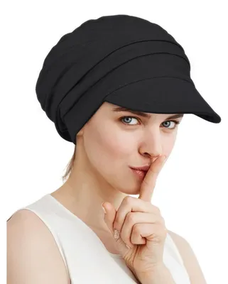 Produktbild von Schlapphut Übergroße Baseballmütze Damen Einheitsgröße Schwarz Bambus atmungsaktiv elastischer Rückenverschluss