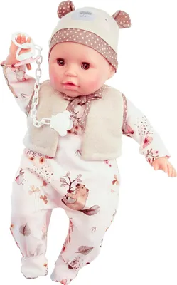 Produktbild von Schildkröt Puppe Amy mit Schnuller 45cm Mal (Mal Haar, braune Augen, +Kleidung)