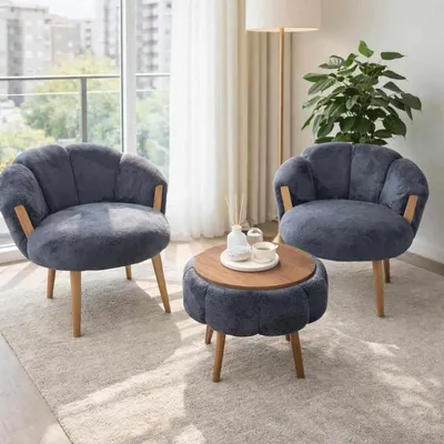 Productafbeelding van Hanah Home, set van 3 tafeltjes (nestelset), antraciet, 100% melamine | 100% WELLSOFT
