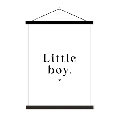 Produktbild von MuchoWow® Textilposter Kinder - Sprichwörter - Kleiner Junge - Zitate - Jungen 40x53 cm mit schwarzem Rahmen - Abbildung