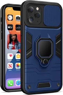Immagine prodotto di Custodia per cellulare con protezione per fotocamera Custodia antiurto per esterni con supporto per magnete ad anello compatibile con Xiaomi Redmi Note 11 5G Blu
