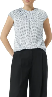 Produktbild von COMMA Satinbluse mit Raffung und All-Over-Print