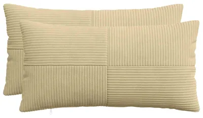 Immagine prodotto di vidaXL, 2 federe decorative, ALMELO, grigio-verde, 40 x 70 cm, tessuto cord