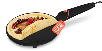 Elektrische Crêpe-Pfanne 20 cm, Antihaft, 700 W, Schwarz