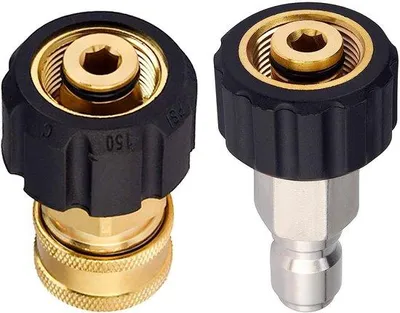 Productafbeelding van Hoogdrukreiniger-adapterset - M22-14mm naar 3/8-inch snelkoppeling - 5000 PSI - Universele koppelsset voor slang en pistool - Lucht- en waterdicht