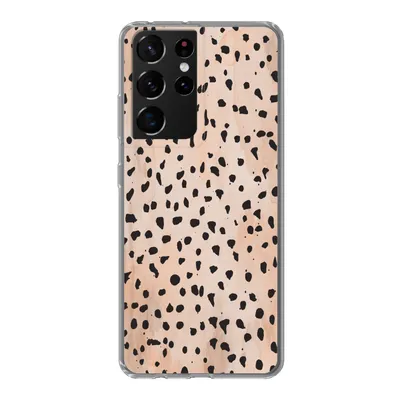 Produktbild von MuchoWow® Handyhülle Schutzhülle Hülle für Samsung Galaxy S21 Ultra Polka dots - Schwarz - Marmor Silikon Softcase Handy Hülle - Mobiltelefon