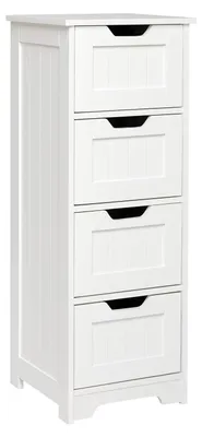 Obrázek produktu pro Skříňka do koupelny, komoda se 4 zásuvkami, bílá, rozměry 30 x 30 x 82,5 cm, materiál: dřevo, MDF