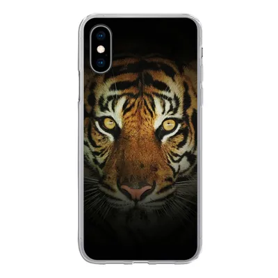 Produktbild von MuchoWow® Handyhülle Schutzhülle Hülle für iPhone X Tiger - Licht - Augen Silikon Softcase Handy Hülle - Handyhülle