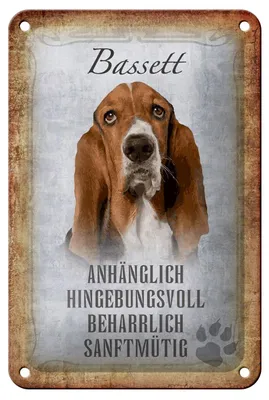 Produktbild von Blechschild Spruch 12x18cm Bassett Hund Schild