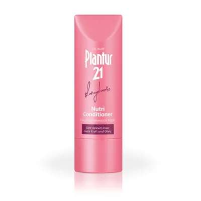 A pink tube of Plantur 21 #langeHaare Conditioner is shown against a white background.