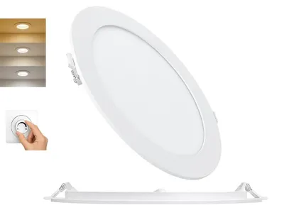 Productafbeelding van Braytron 12W LED paneel, dimbaar, inbouwspot, inbouwverlichting, plafondlamp, plat, IP40, CCT 3-in-1