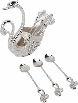 Zdjęcie produktu dla Zestaw naczyń Swan,Zestaw sztućców Swan,Łyżeczka z uchwytem Swan,Zestaw do kawy Swan,Łyżeczka z uchwytem Swan