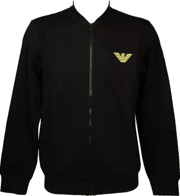 Produktbild von EMPORIO ARMANI Herren-Sweatshirt, offene Jacke, Winterfleece-Stoff und Logo, Artikel 112107 4F571, EUR XL - CN 180/100A - BR EG - MX EG, Cotone 60%,Poliestere 40%