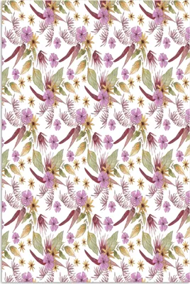 Produktbild von MuchoWow® Poster Blumen - Lila - Muster 120x180 cm - Kunstposter
