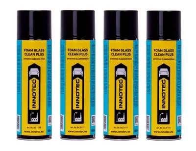 Produktbild von 4 Stück Innotec Foam Glass Clean Plus - Lebensmitteltauglicher Glasreiniger - Schlierenfrei, hinterlässt keinerlei Rückstände