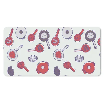 Produktbild von MuchoWow® Schreibtischunterlage Muster - Kochen - Pfanne - Lebensmittel 80x40 cm - XXL Mauspad - Gaming Mauspad