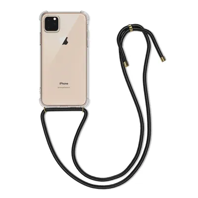 Produktbild von kwmobile Necklace Case kompatibel mit Apple iPhone 11 Pro Max Hülle - Silikon Cover mit Handykette - Band Handyhülle Transparent Schwarz