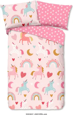 Produktbild von Good Morning Kinder Bettwäsche mit Einhorn- 140x200 cm- 100% Baumwolle