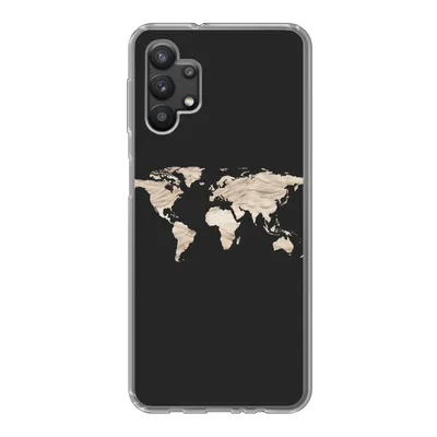 Produktbild von MuchoWow® Handyhülle Schutzhülle Hülle für Samsung Galaxy A32 5G Weltkarte - Heu - Braun Silikon Softcase Handy Hülle - Softcase
