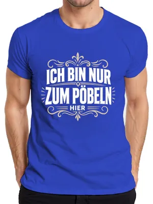 Immagine prodotto di Maglietta da uomo, blu, taglia XXL, con scritta: "Sono qui solo per fare il buffone. Ironia. Sarcastico."