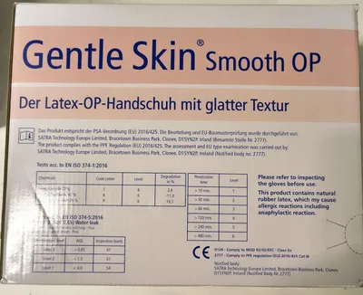 Obrázok produktu pre Latexové chirurgické rukavice bez pudru, sterilné, značka Meditrade, prírodný latex, 50 kusov, veľkosť 8,5
