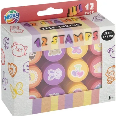 Productafbeelding van Creatieve stempelset met dierenmotieven, 12 stuks.