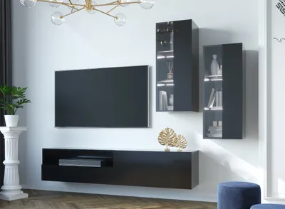 Zdjęcie produktu dla Meblościanka ONIVIO 4 czarny połysk