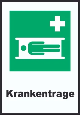 Produktbild von Krankentrage A6 (105x148mm) Schild