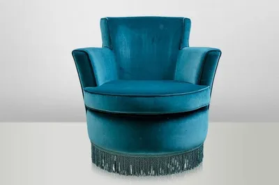 Produktbild von Casa Padrino Luxus Art Deco Lounge Sessel Blau - Jugendstil Design Sessel - 77 x 86 x 76 cm