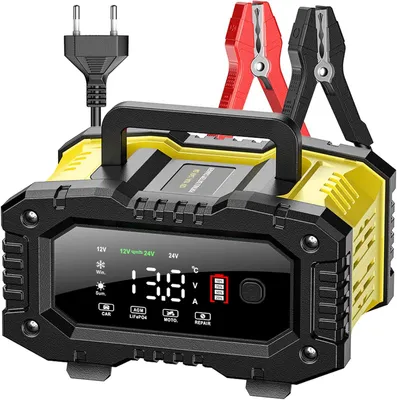 Image de Chargeur de batterie automobile intelligent entièrement automatique, 300 W/150 W à impulsions, pour batteries AGM, GEL, au plomb-acide et à électrolyte liquide (12 V/24 V, 10 A/5 A)