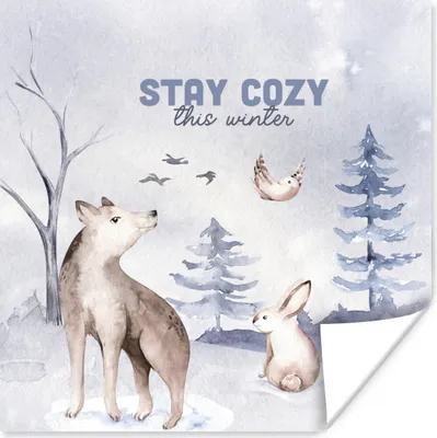 Produktbild von MuchoWow® Poster Winter - Schnee - Zitat 75x75 cm - Wand Dekoration