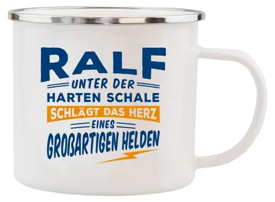 Produktbild von Echter Kerl Emaille Kaffeetasse Kaffeebecher  Ralf