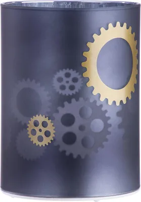 Produktbild von Gilde LED-Leuchter "Urban" dunkelgrau/gold-/silberfarben, mit 10 LEDs benötigte Batterien: 3x AA, mit Timer-Funktion H: 13 cm Ø 10 cm 50104
