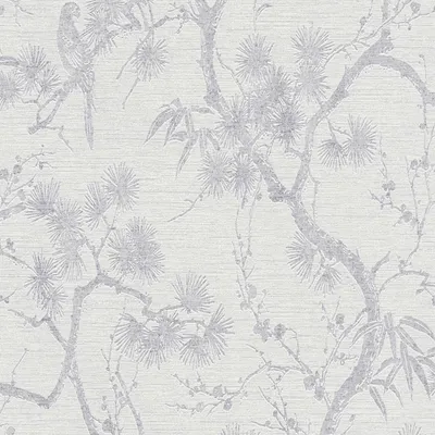 Produktbild von Livingwalls asiatische Tapete Metropolitan Stories florale Tapete Mio Tokio Vliestapete silber weiß grau 10,05 m x 0,53 m