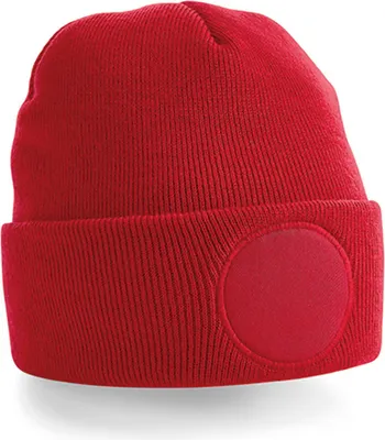 Produktbild von Beechfield B446 | Circular Patch Beanie - Farbe: Classic Red - Größe: One Size