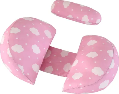 Produktbild von U-förmiges Schwangerschaftskissen,Doppel Keilabsatz Baumwolle Kissen, Körperkissen Unterstützung für Beine,mit Abnehmbarem Baumwollbezug(Rosa,Baumwolle)