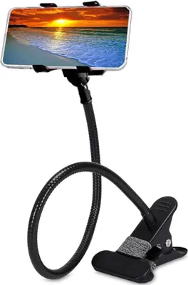 Produktbild von Universelle Handyhalterung fürs Bett, Schreibtisch – Handyhalterung mit verstellbarem Arm, 360°-Drehung, flexibler Schwanenhals, langer Arm, drehbares Mobiltelefon für alle Smartphones von 4 bis 6,8 Zoll