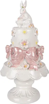 Immagine prodotto di Figura decorativa per torta Clayre & Eef Ø 15x29 cm Plastica bianca
